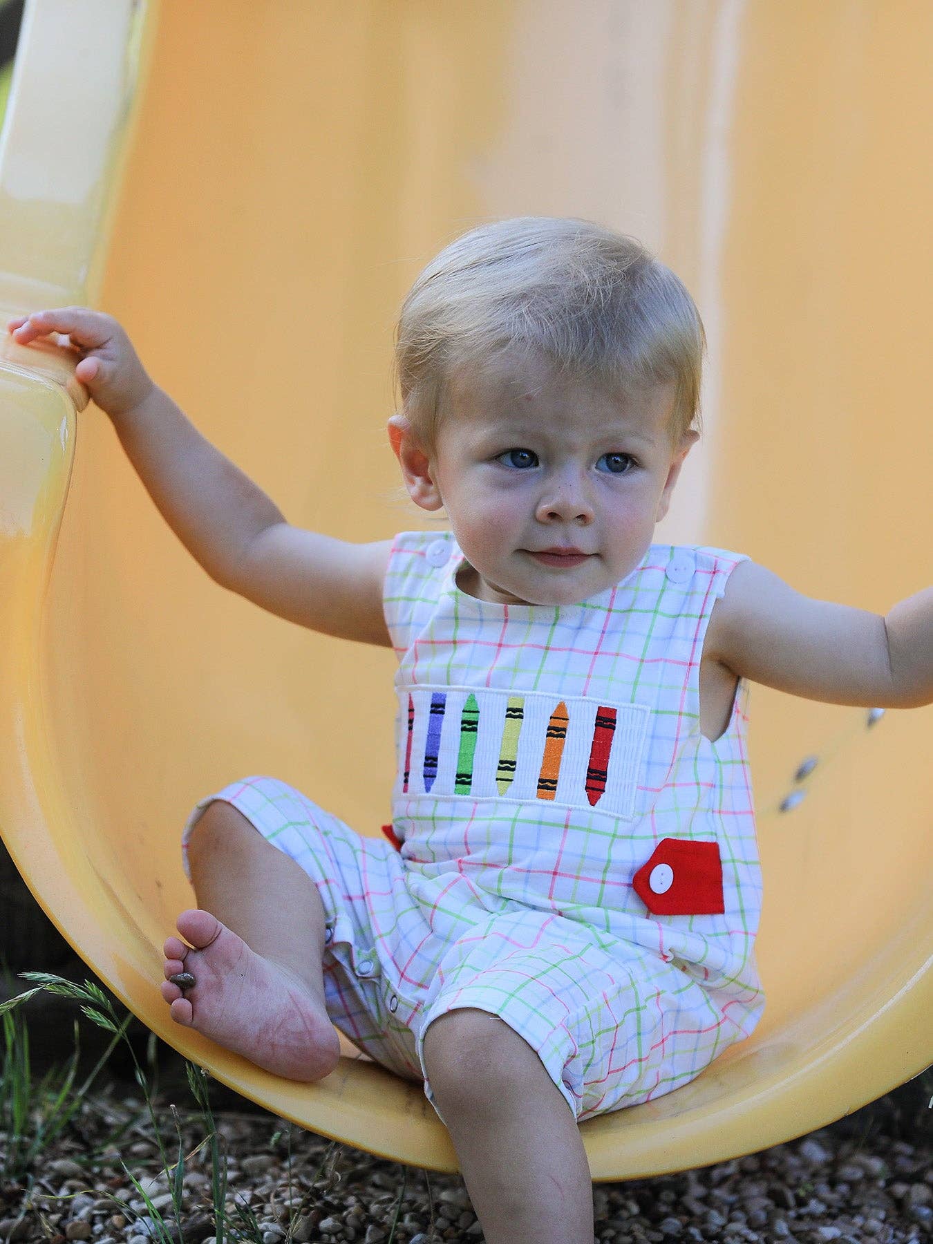 Rylee Faith Designs - Wholesale Jumpsuit - Baby - Back-To-School Smocking Embroidery Boys' Romper3