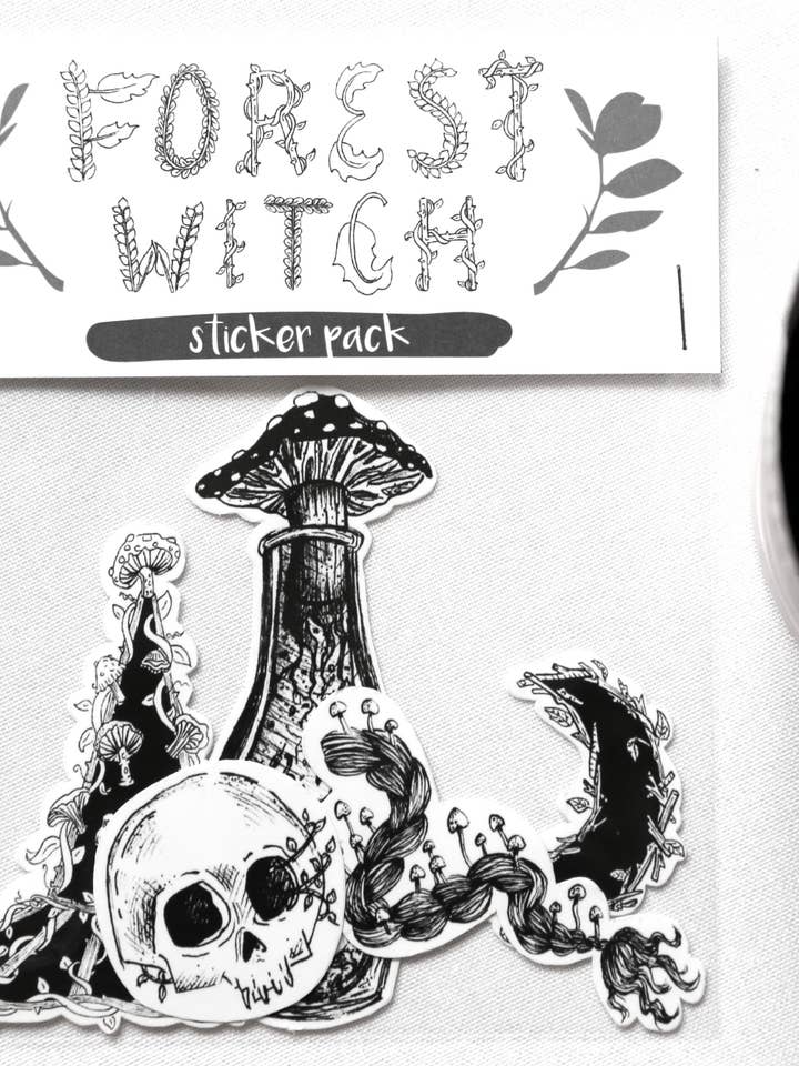 Forest Witch Sticker Pack for wholesale by ScreamPrintShop