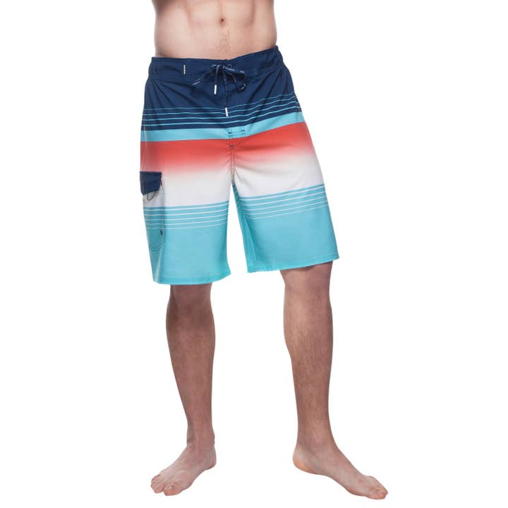 Rokka & Rolla - Wholesale Swim Shorts - Men's - Men's 9" Half Elastic Waist Board Swim Shorts Swimwear16