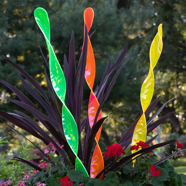 Suncatcher rainbow acrylic stakes - Twisty stake for wholesale by The Colored Petal