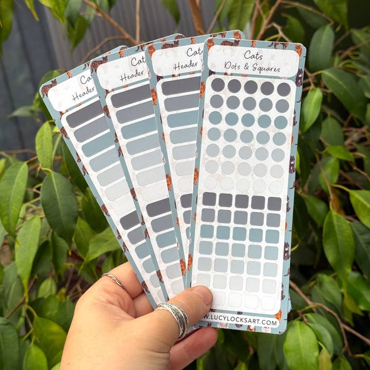 Cat - Journal Sticker Set for wholesale by Lucy Locks Art