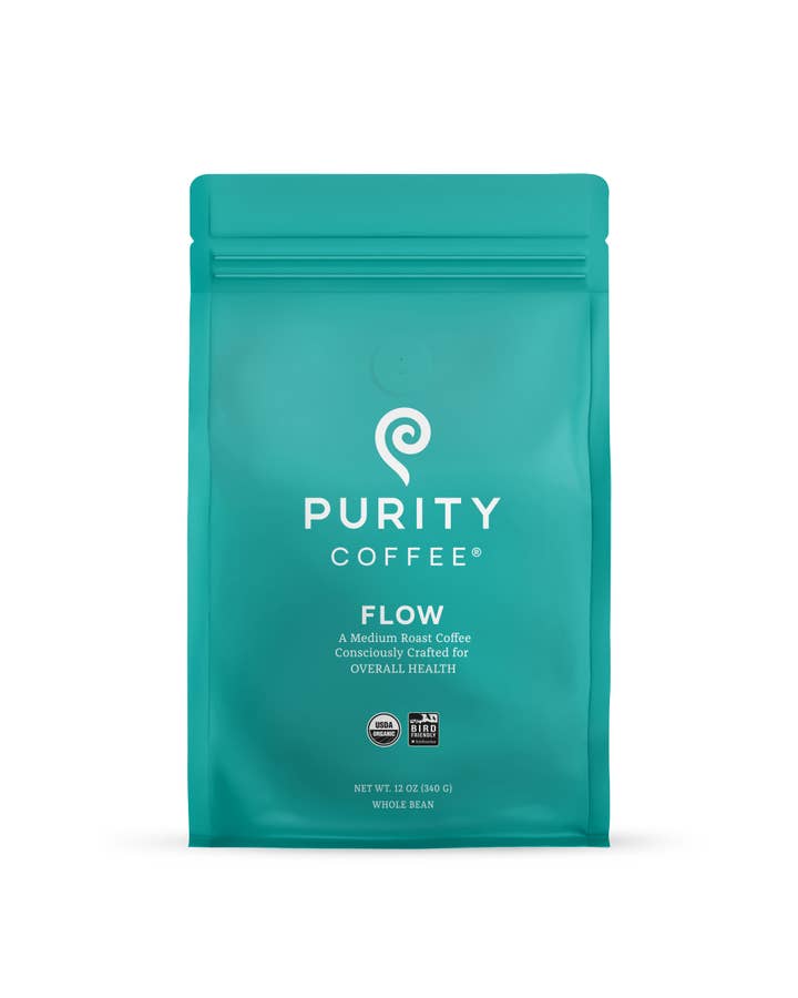 Purity Coffee - Wholesale Coffee Beans - FLOW: Original Medium Roast Whole Bean Coffee - 12oz Bag0