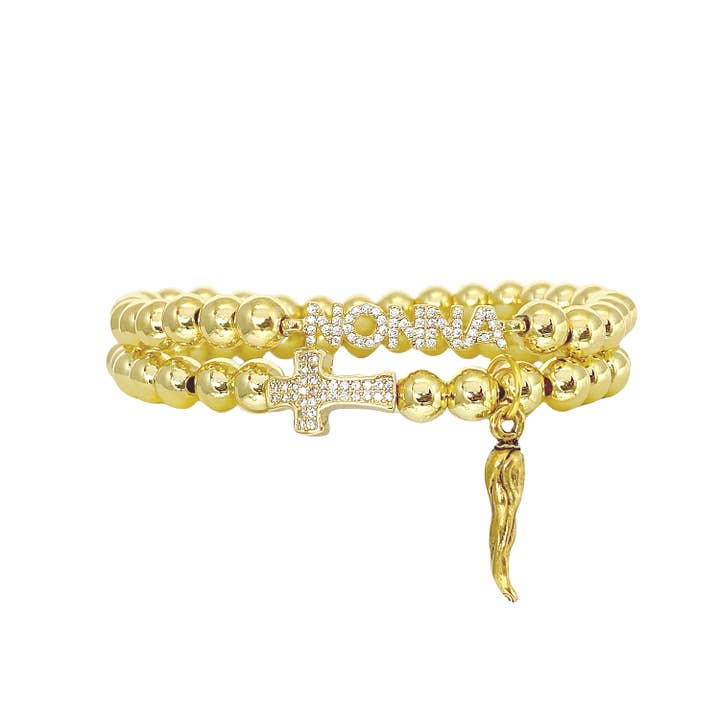 Love, Lisa - Wholesale Charm/Dangle Bracelet - Christine Italian Horn Cornicello Cross Bracelet