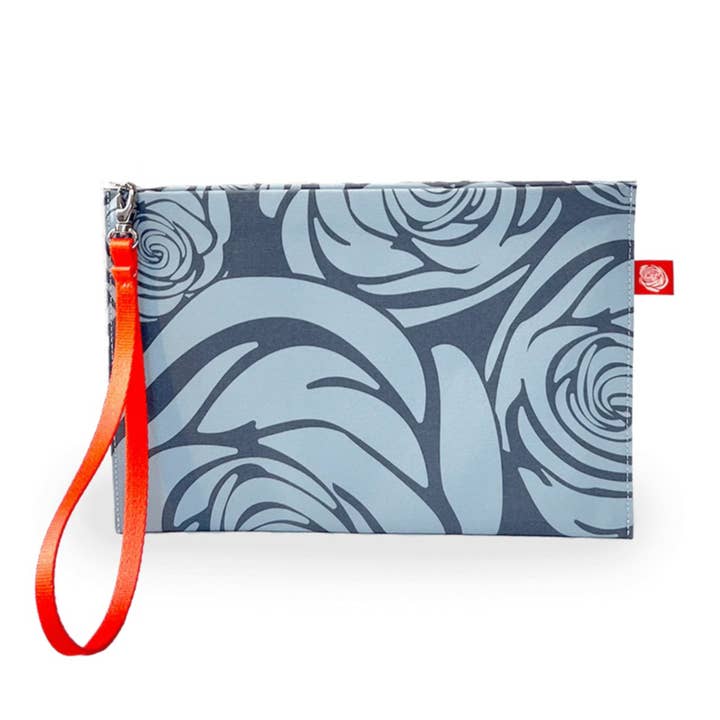 Rosa Rugosa Canvas Clutch, Rainwashed for wholesale by Lola & Gaia