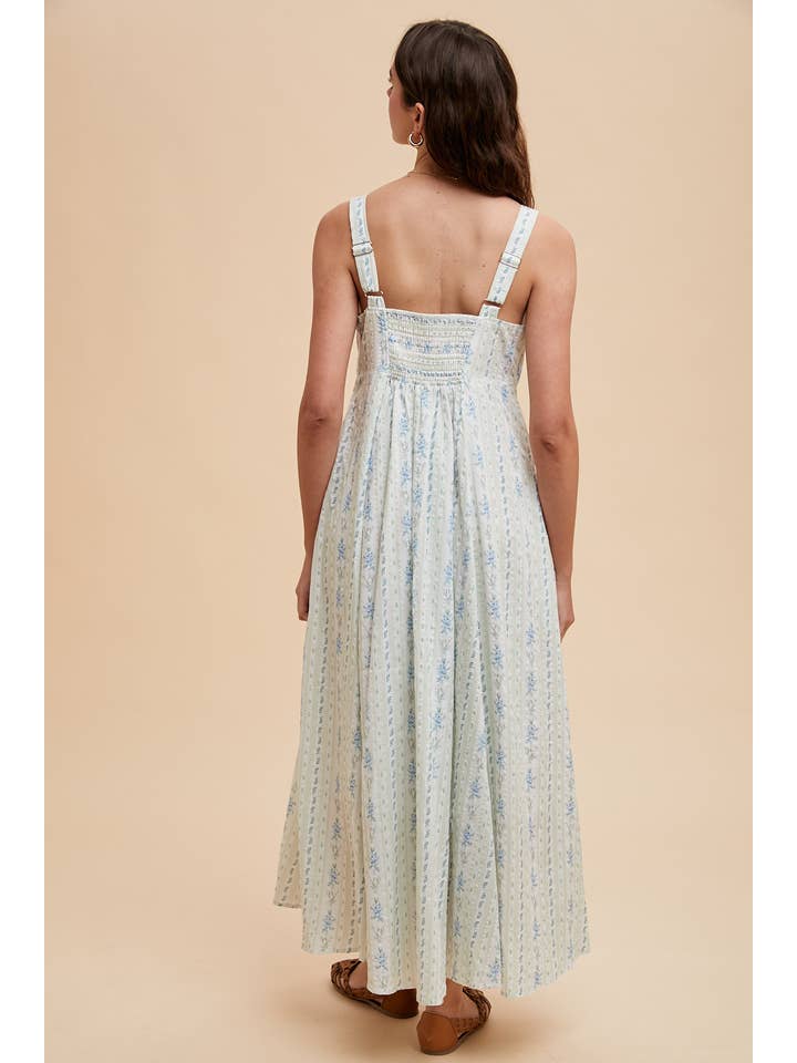 In Loom – Engroshandel Kjole - Dame – BOMULD FLORAL FIRKANTET HALS MAXI5