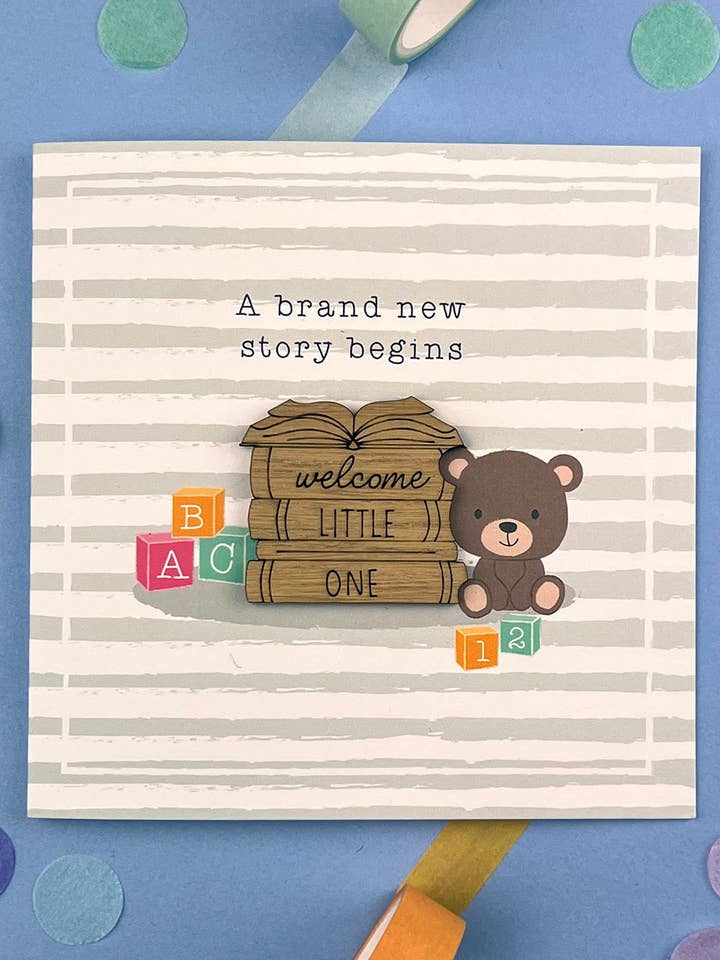Een gloednieuw verhaal begint, nieuwe babykaart voor wholesale door KDee Designs