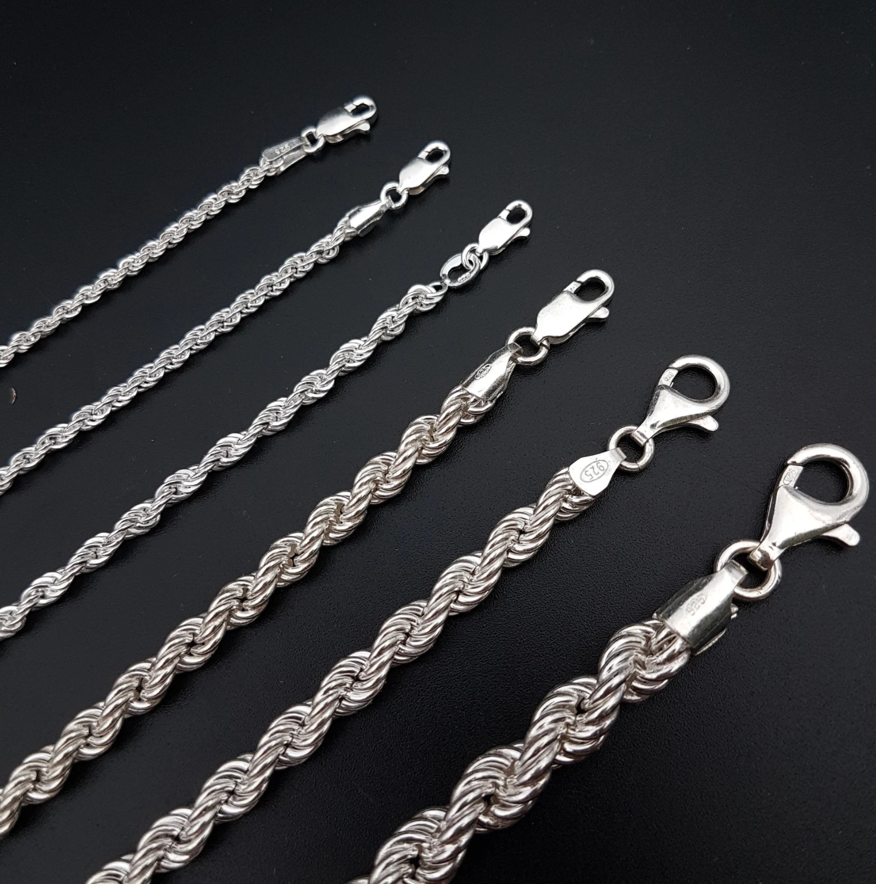 SilverLiza - Wholesale Link & Chain Necklace - Sterling silver Rope chain for unisex-2.5 mm Diamond Cut0