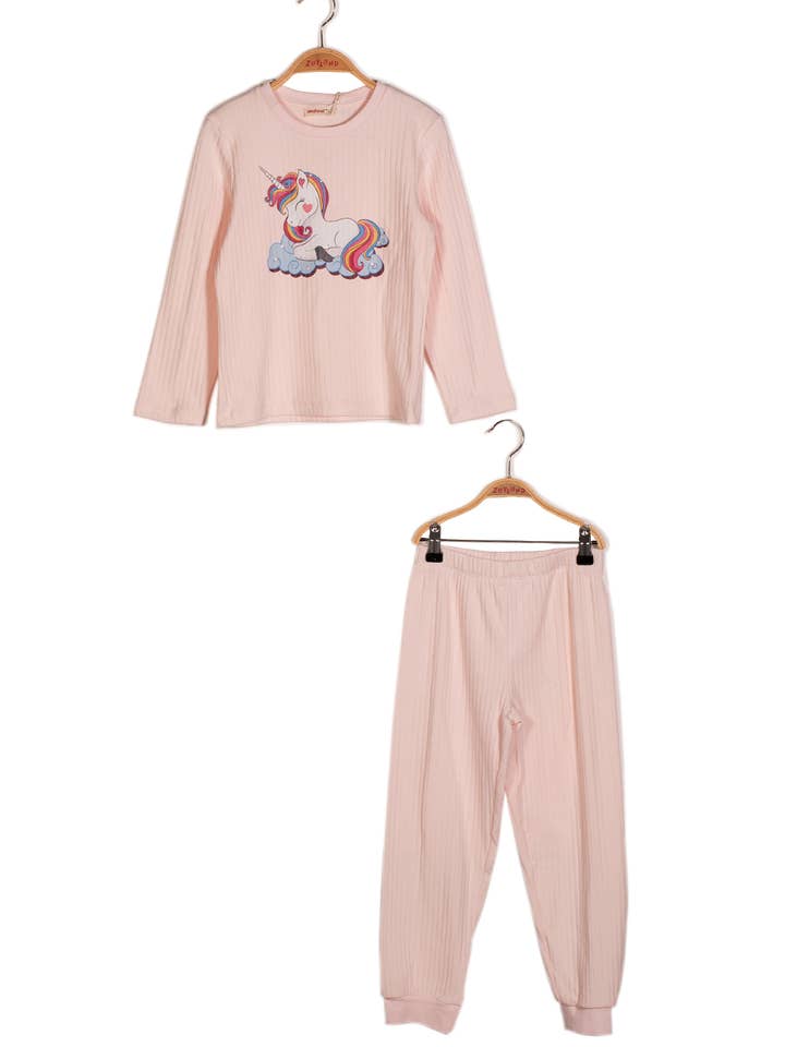 ROZE Pyjamaset met eenhoornprint voor meisjes voor groothandel op Faire3