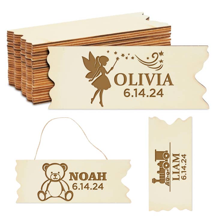 Personalized Wooden Name Sign for Nursery Engraved Gifts for wholesale by Gradzo