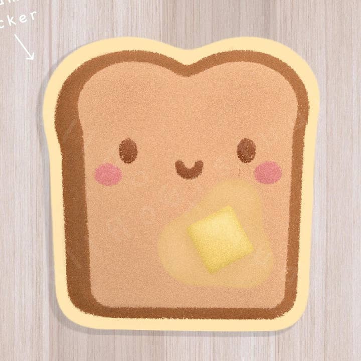 Happy Toast Sticker for wholesale by WallflourStudios