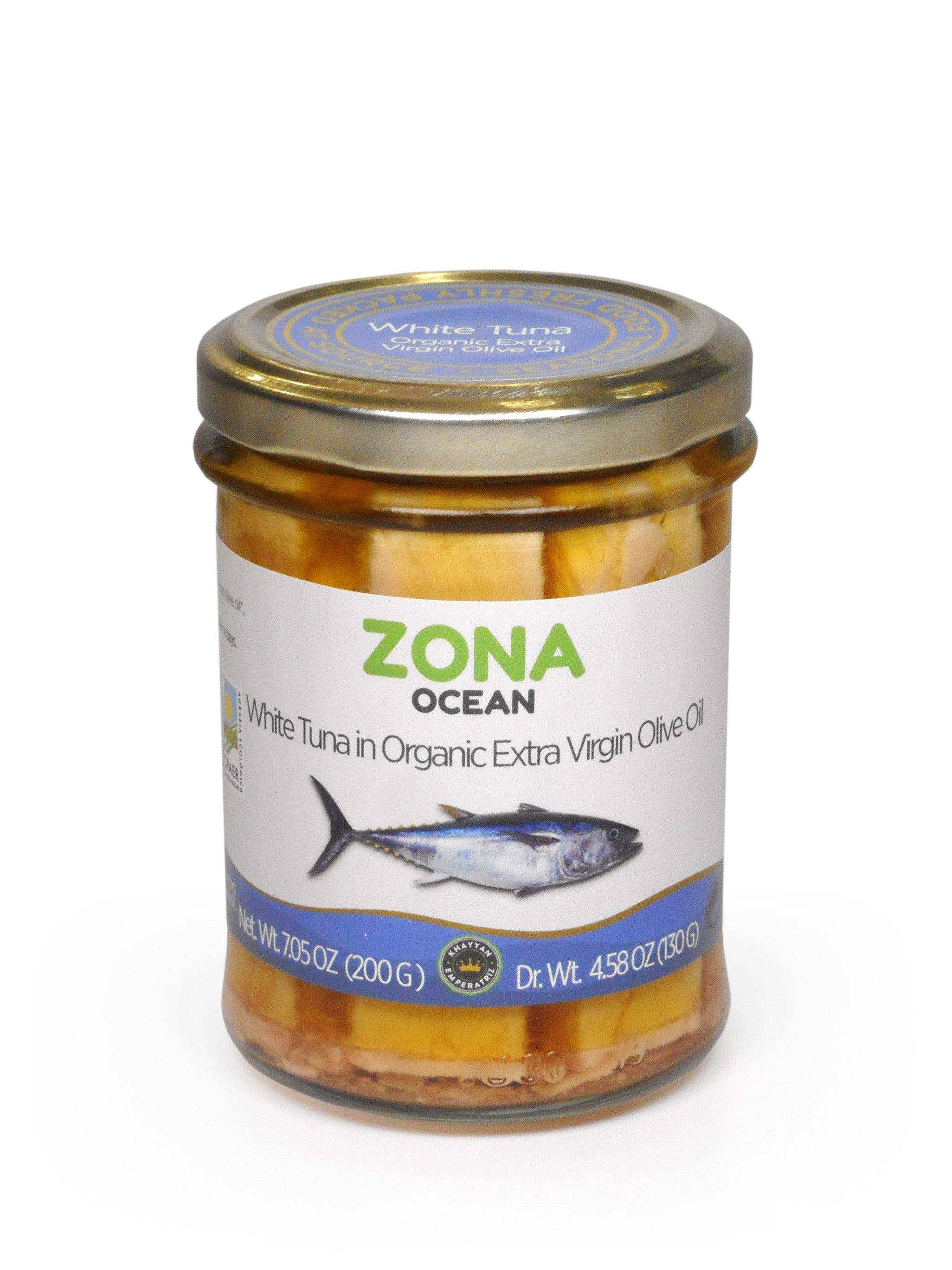 Khayyan Specialty Foods - Wholesale Tinned Fish - White Tuna in Organic Extra Virgin Olive Oil 12/200gr - ZONA7