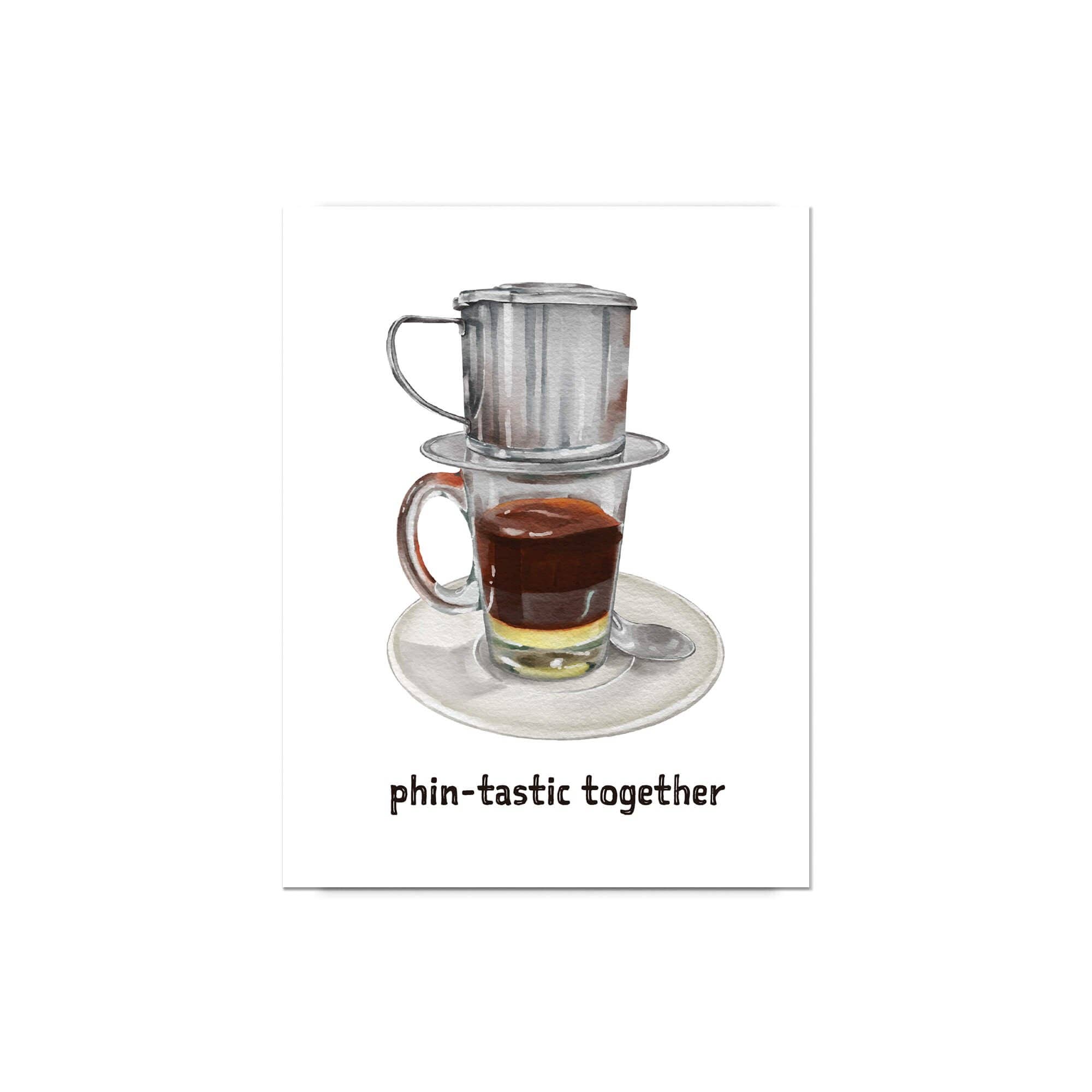 Cute Asian Cards - Wholesale Love Card - Phin-Tastic Match | Vietnamese Coffee Lovers Pun Asian Greeting Card2