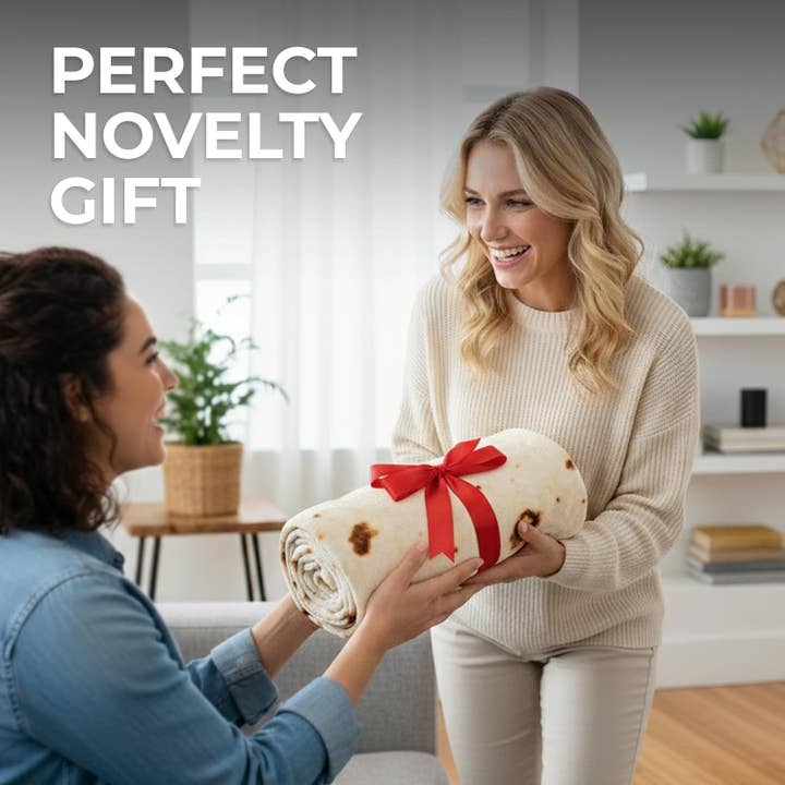 Zulay Kitchen - Wholesale Throw Blanket - Burrito Blanket Flour Tortilla Design6