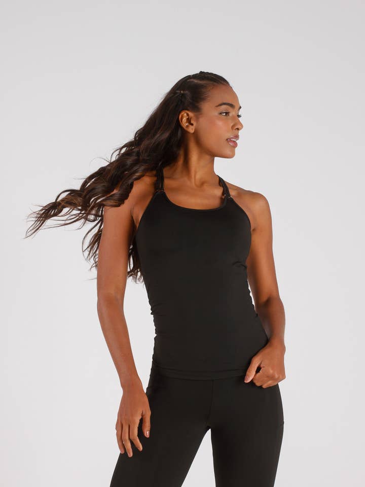 Black Racerback Tank for wholesale by Cloud9ine Activewear