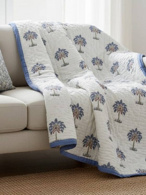 Couette/Couverture Artisanale en Coton Bio de Jaipur #3 pour la vente par Akshu & Ameirah