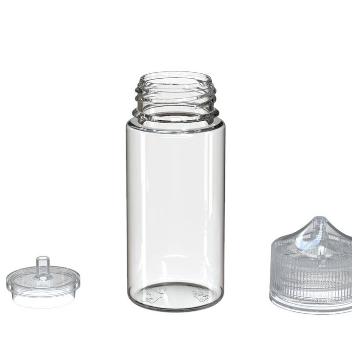 Chubby Gorilla - 100ML Unicorn Flaske - Klar Flaske / Naturligt Låg - V3 med Reducer Tip for engroshandel hos Copackr