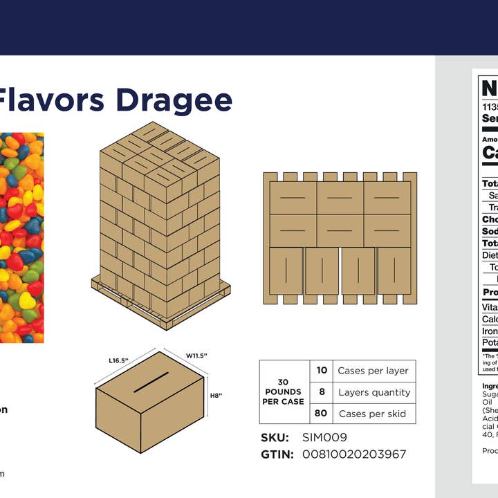 Liberty Trade Corp - Wholesale Hard Candy - Assorted Flavors Dragee Hard Candy | 30 Pound Case1