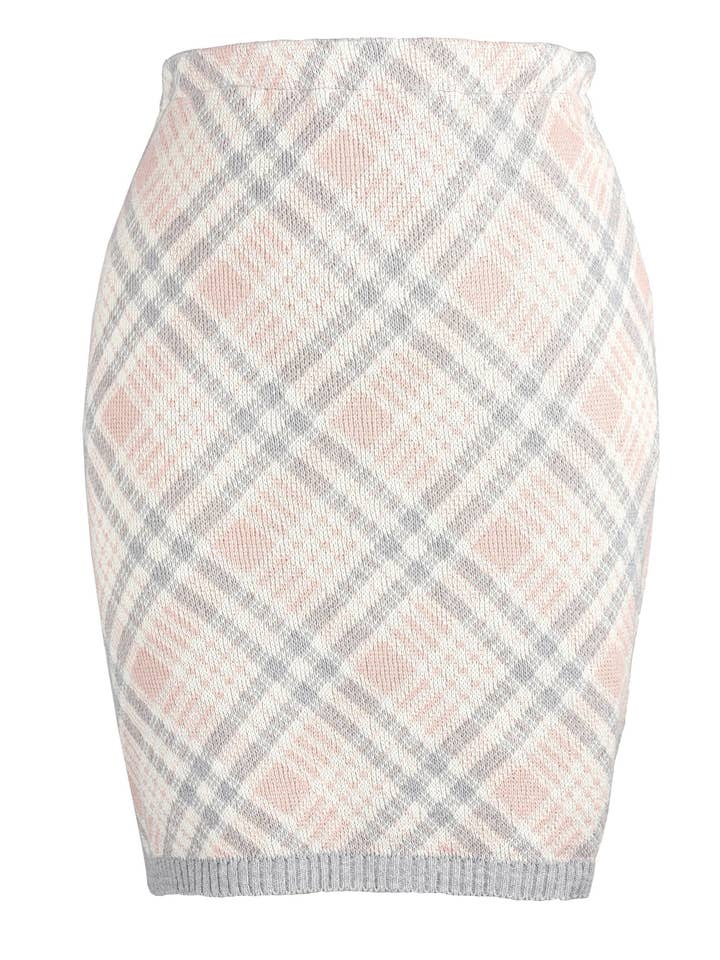 Dame Spring Vægt Bomuld Sweater Strik Nederdel Blush Grå for engroshandel hos Green 3