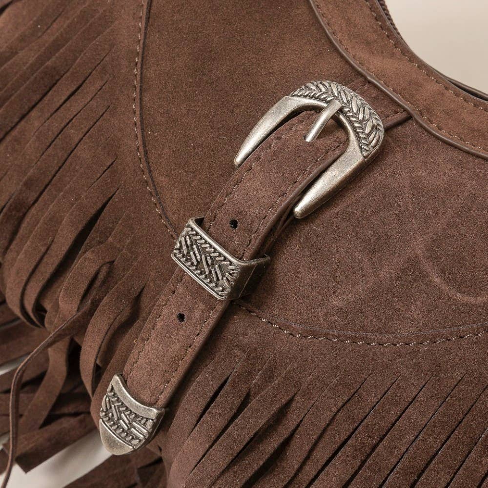 Anarchy Street - Wholesale Crossbody Bag - Women's - Suede Cascade Fringe Shoulder Bag5