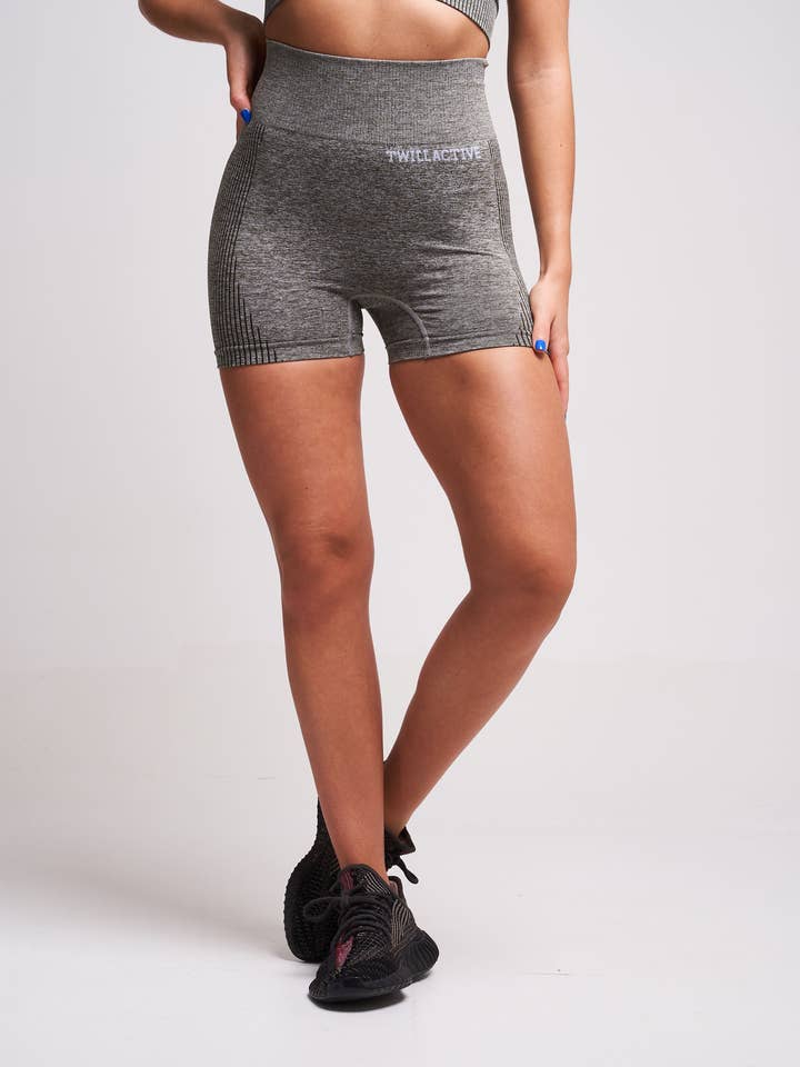 Pantaloncini con bottino increspato riciclato Fortel — Petrol Marl per la vendita all'ingrosso da parte di Twill Active LLC