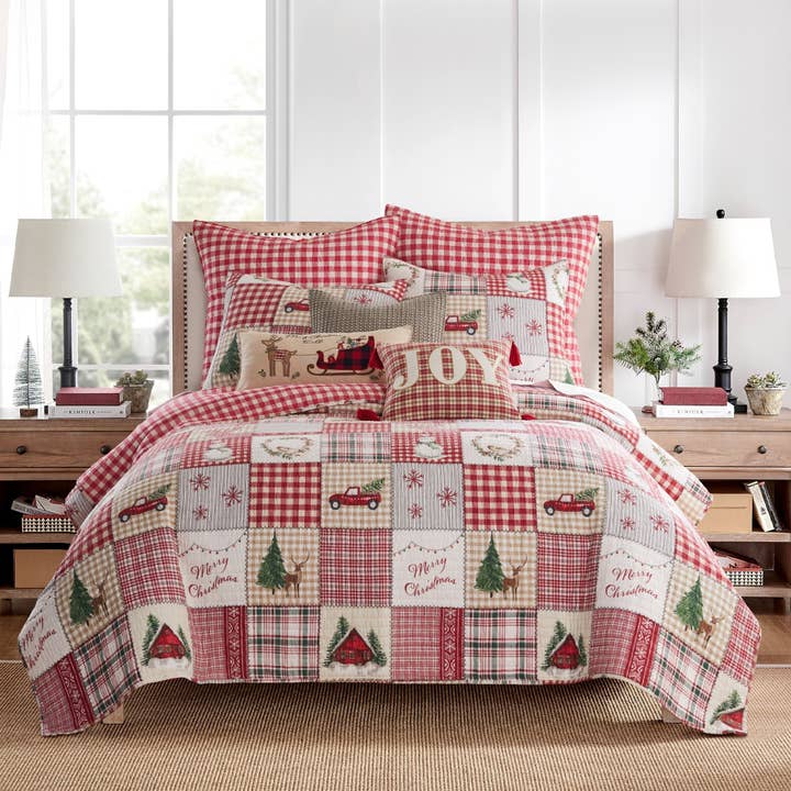 Red Home for Christmas Quilt Set for wholesale on Faire