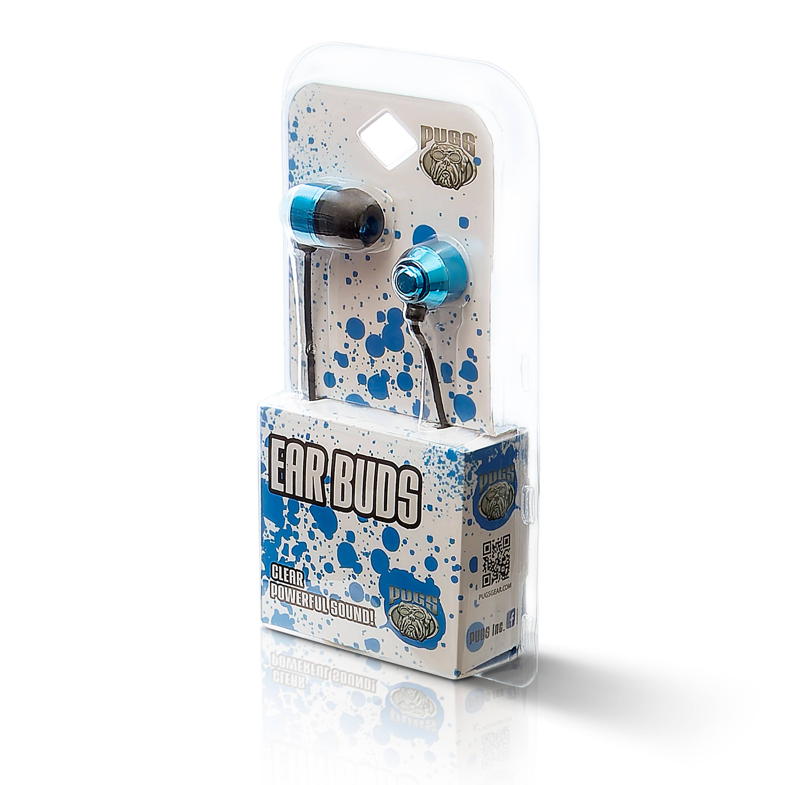 Cloudz - Wholesale Headphones - PUGS In Ear Wired Headphones, Earbuds with Microphone - Blue1