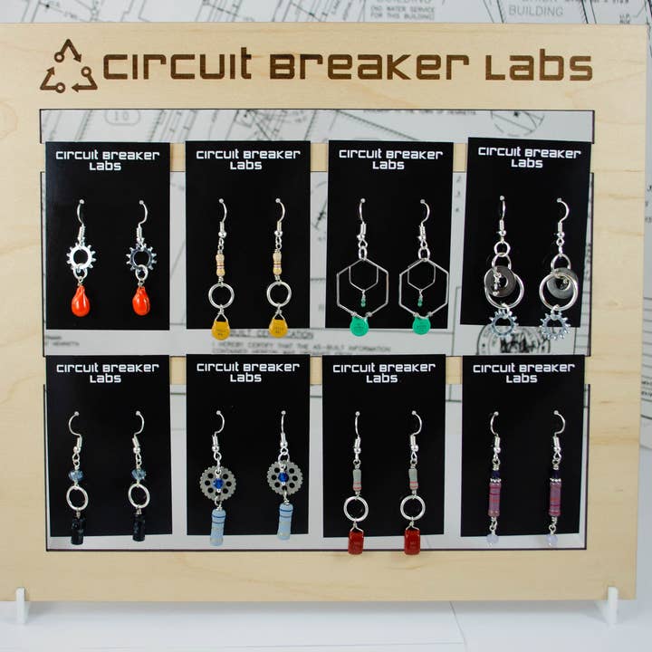 Earring Collection - Electronic Component Earrings for wholesale by Circuit Breaker Labs