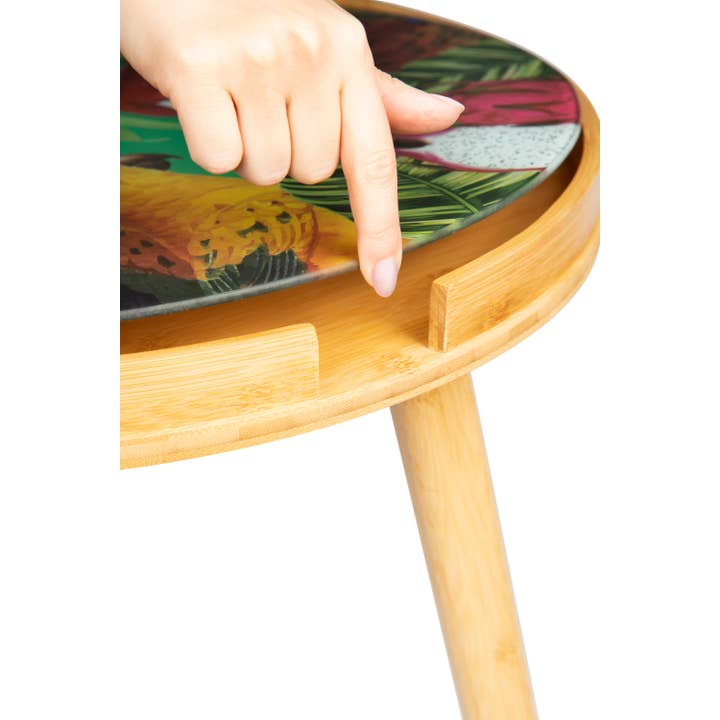 Bergamaschi & Vimercati S.p.a. - Wholesale Side Table - Havana Bamboo & Glass Coffee Table 48x48x44 cm Multicolor6