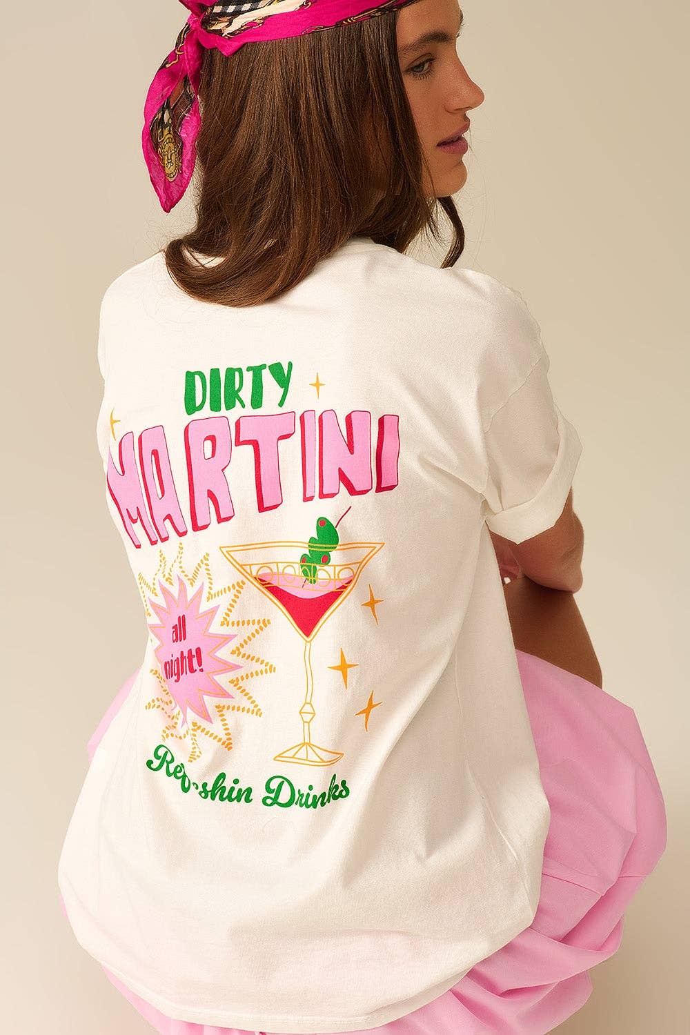 BLANC T-shirt blanc fabriqué en Italie avec logo graphique Martini en vente sur Faire1