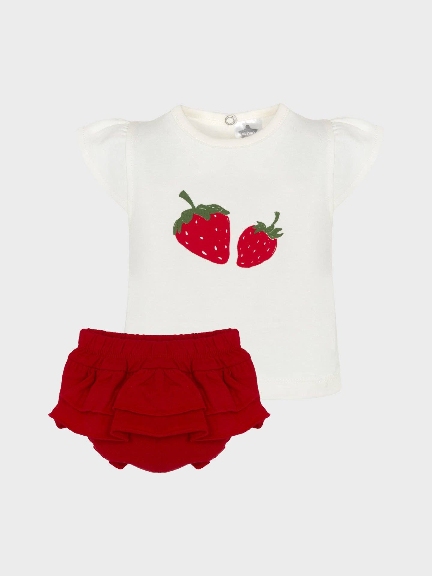 PATTERNED STRAWBERRIES BERRIES T-shirt+diaper cover set for wholesale on Faire0