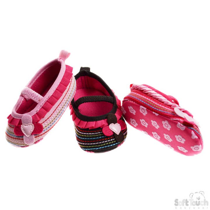 Rayas multicolores para niñas con apliques, número B1262 para venta al por mayor de Soft Touch