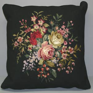 Floral Needlepoint Pillow