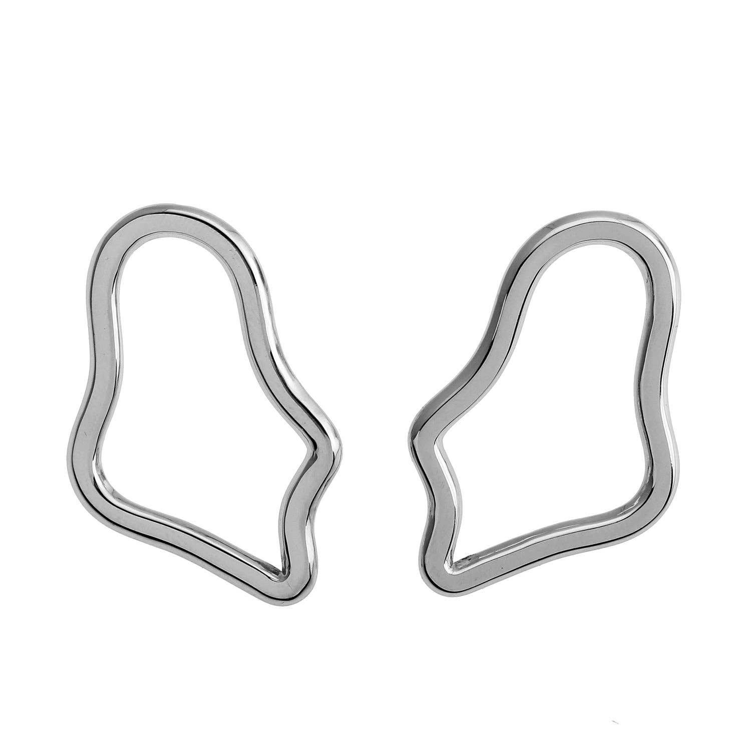 HACKNEY NINE - Wholesale  - MARTINA Irregular Shaped Hoop Earrings in Silver7