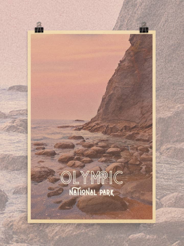Affiches vintage inspirées du parc national olympique 11x17 pour la vente par Traildust Goods