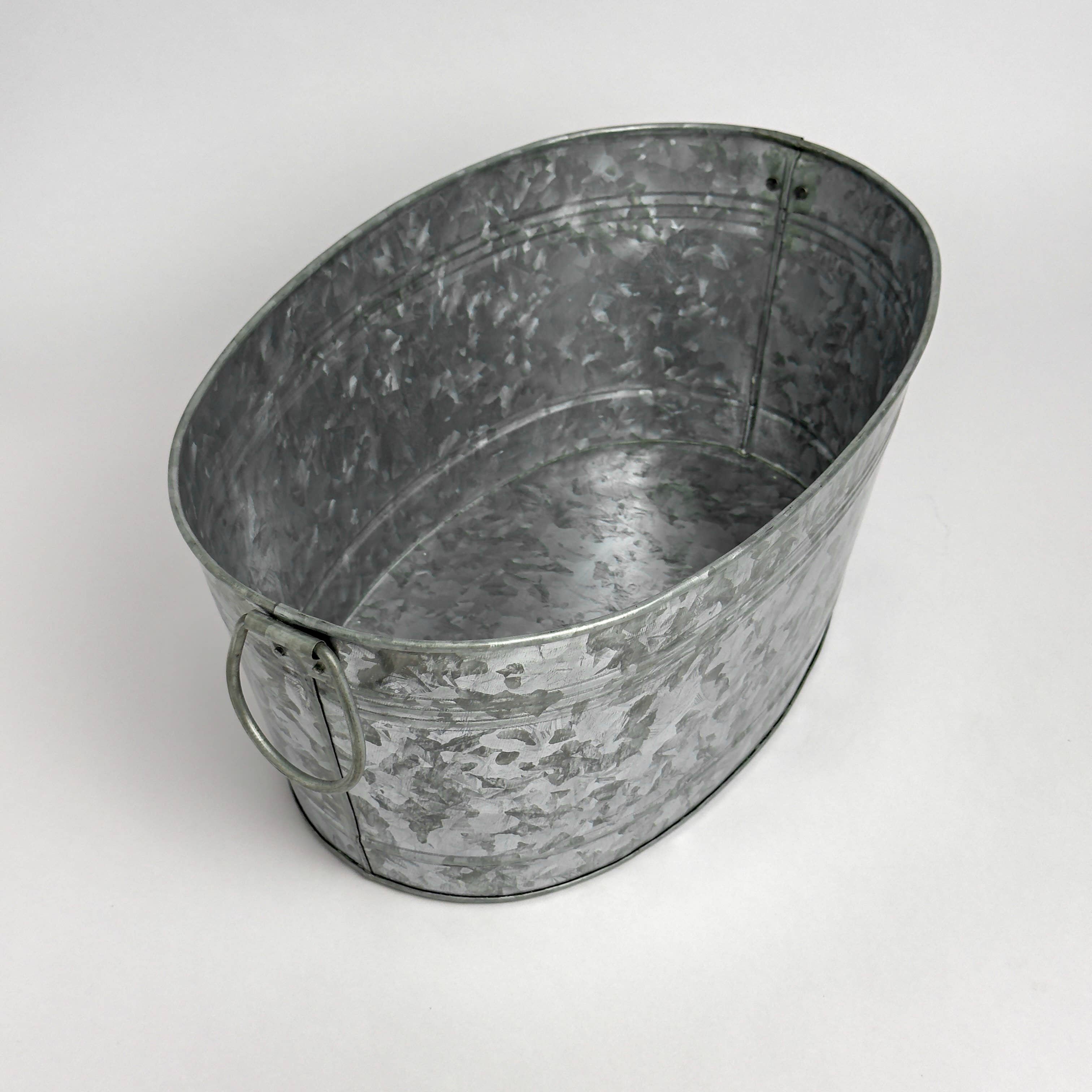 India Handicrafts Inc – wholesale Ishink – Galvaniserad oval liten balja – 40,6 cm x 25,4 cm x 16,5 cm2