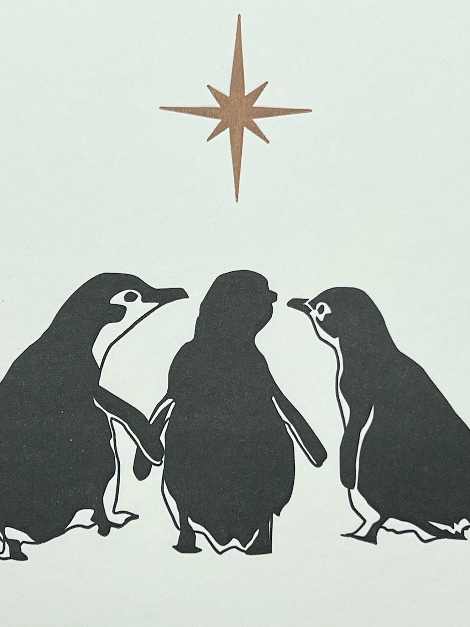 Penguin Ink - Wholesale Christmas Card - Three Wise Penguins Letterpress Card1