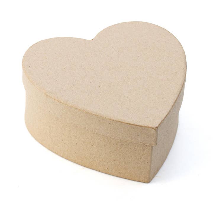 Factory Direct Craft - Wholesale Decorative Box - Paper Mache Small Heart Boxes - 5" L x 4-1/2" W x 2" H