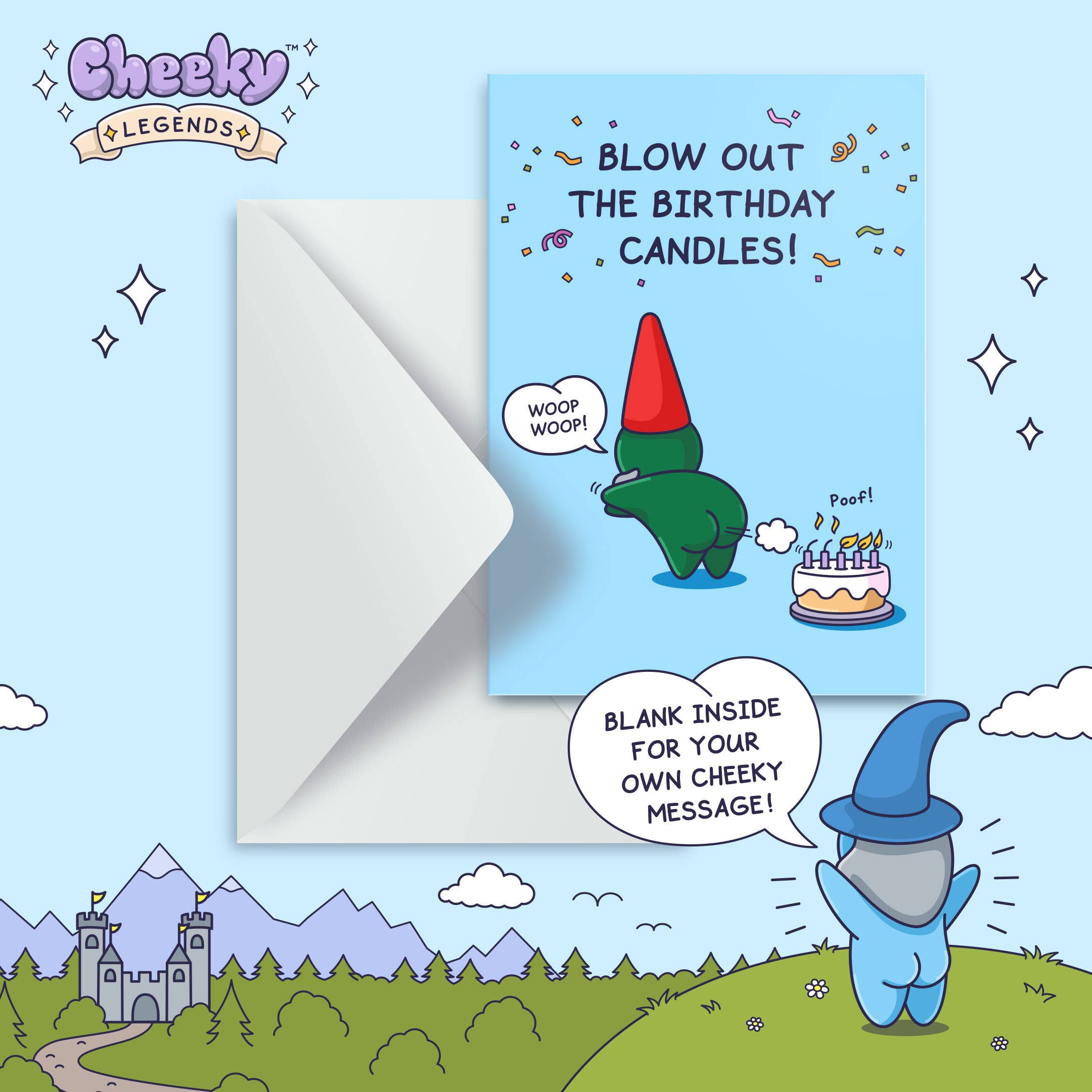 Cheeky Legends - Wholesale Birthday Card - Blowing Out the Candles - Funny Birthday Card for Him1