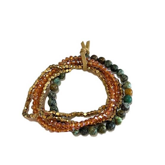 Baizaar - Wholesale Jewelry Set - Turquoise Copper Bracelet Stack