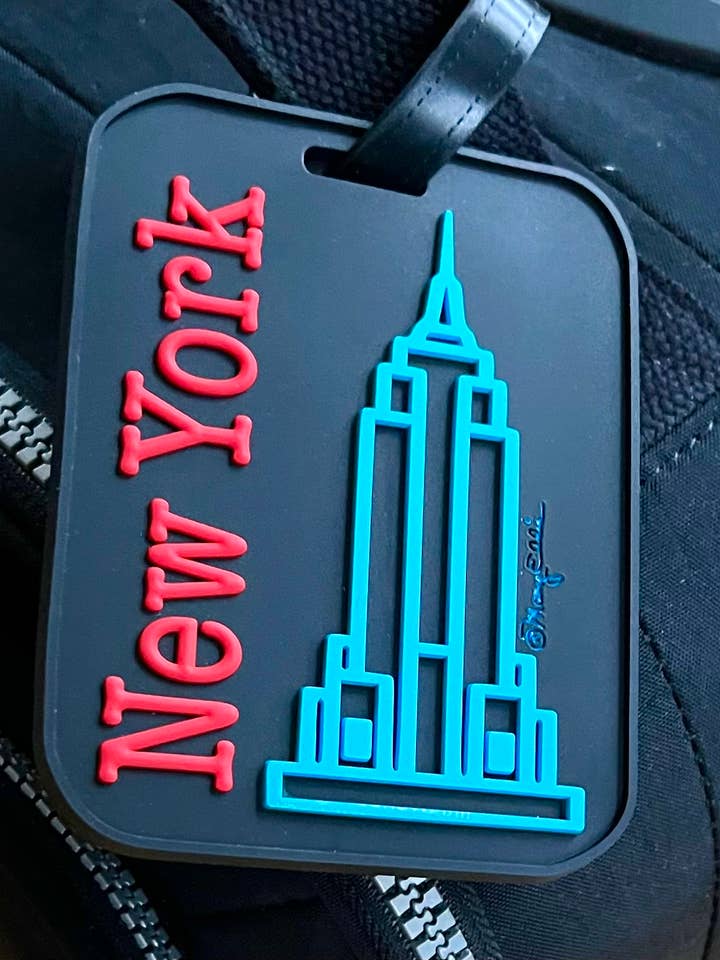 New York Souvenir Empire State Building Black Luggage Tag for wholesale by Mary Ellis
