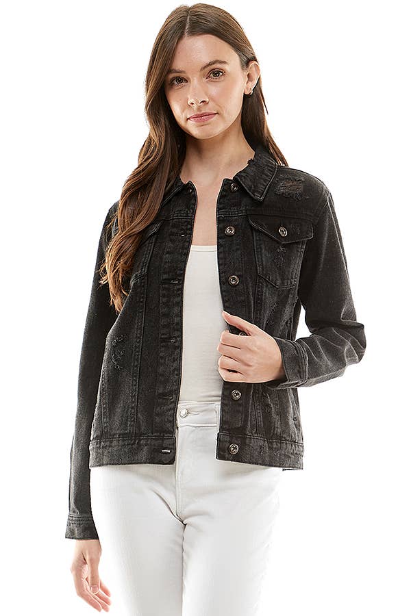 patrol jeans - Wholesale Denim Jacket - Women's - Ladies Denim Jacket with Distressed1