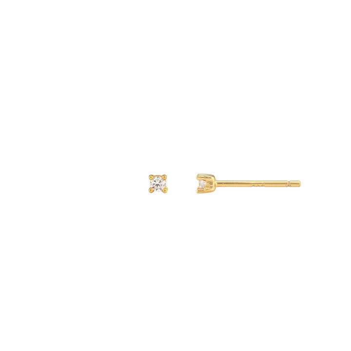 Kris Nations - Wholesale Stud/Post Earrings - Classic Crystal Prong Set Stud Earrings 18K Gold Vermeil | Sterling Silver CZ Crystal Nickel Free Hypoallergenic Ships from CA