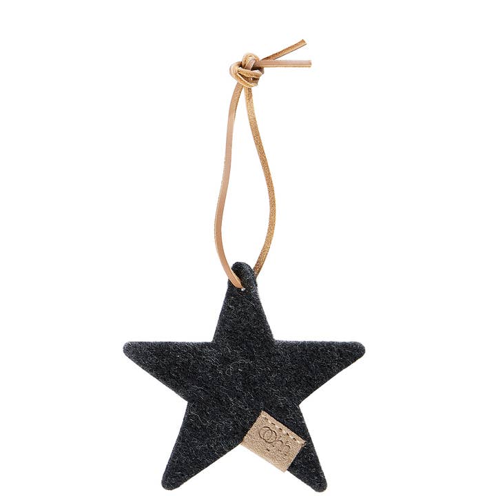 Lübech Living - Wholesale Ornament - Star ornament from Zero Waste wool, Charcoal