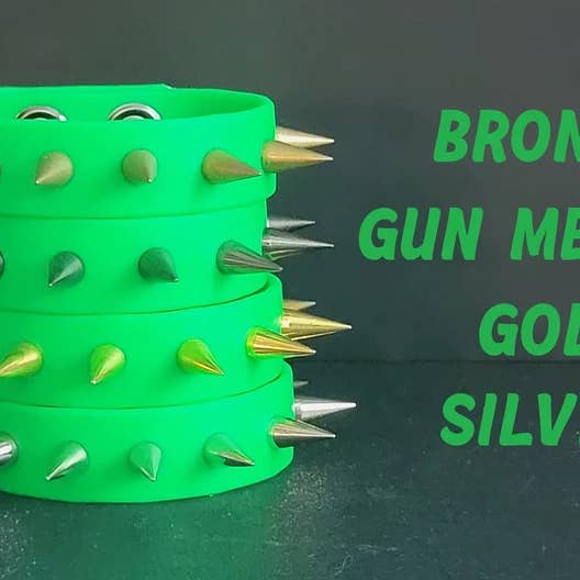 Flip The Record - Wholesale Woven/Braided Bracelet - Vegan Leather 3/4' Wide Single Row Spike Bracelet