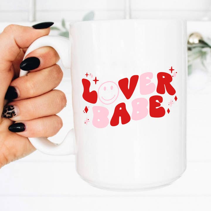 Lover Babe Valentines Day Coffee Mug for wholesale by Boho Sips