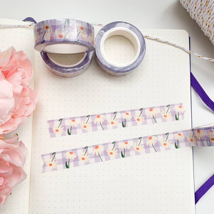 Chamomile Gingham Washi Tape for wholesale by Annie's paper studio