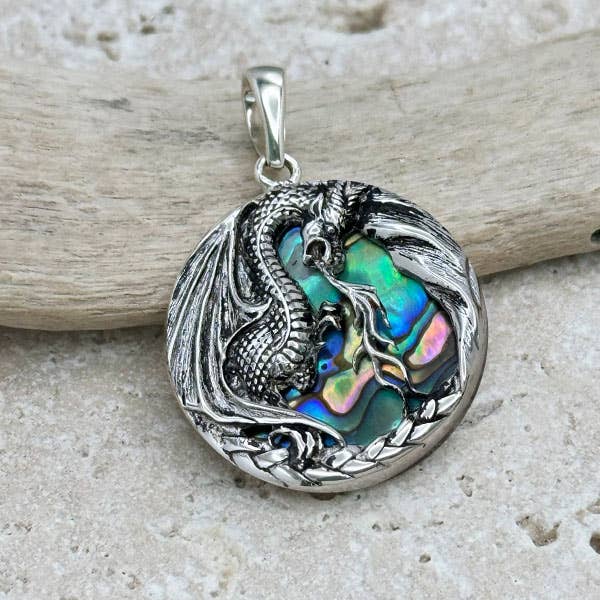 Goddess Design Studio - Vente Colliers à pendentif - Pendentif Dragon de Feu en Argent Sterling 20mm3