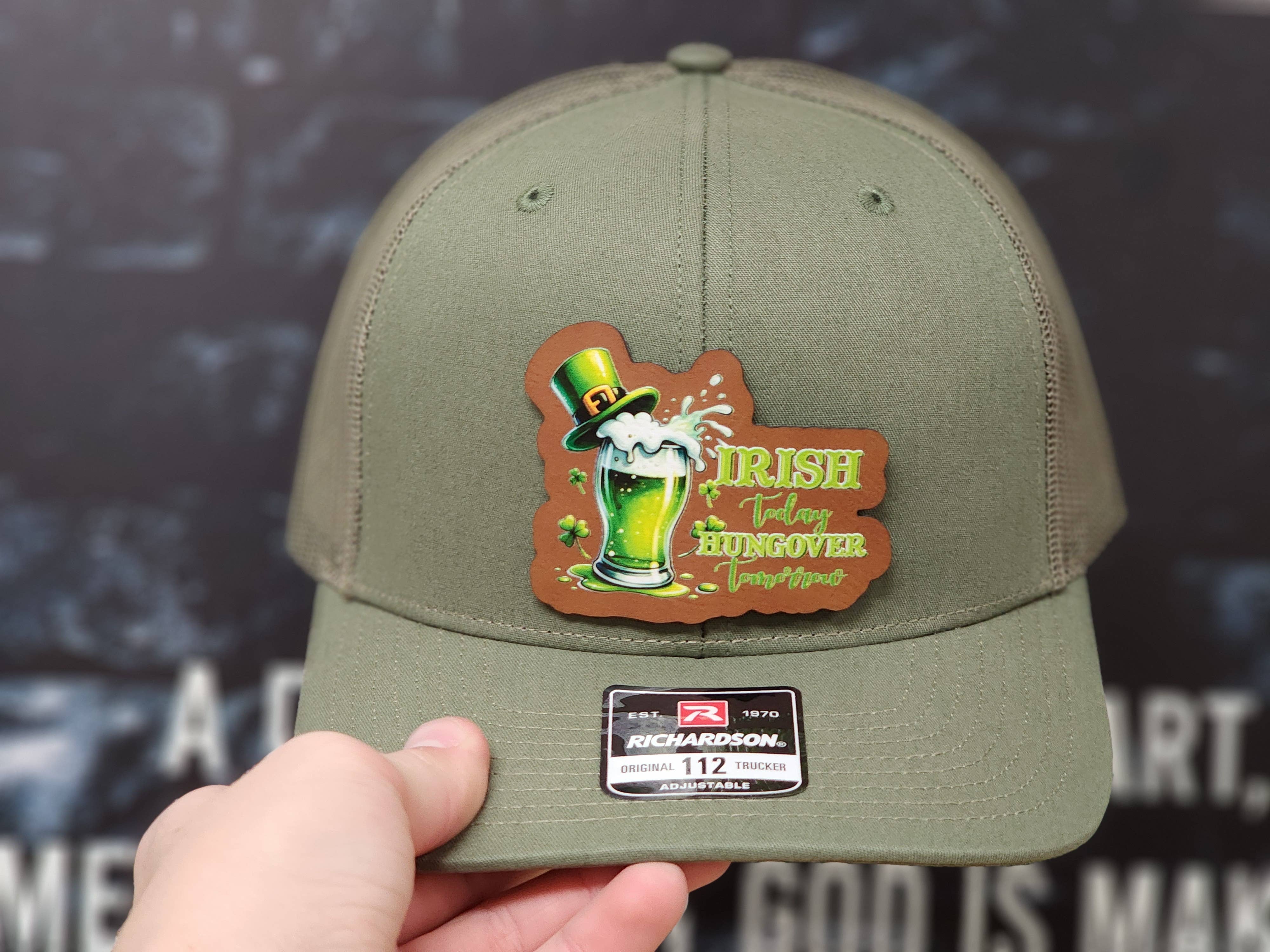 Knot Creatives – wholesale Baseball cap – Unisex – Fun Irish Green Beer Mug Baseball Cap, Adjustable Richardson