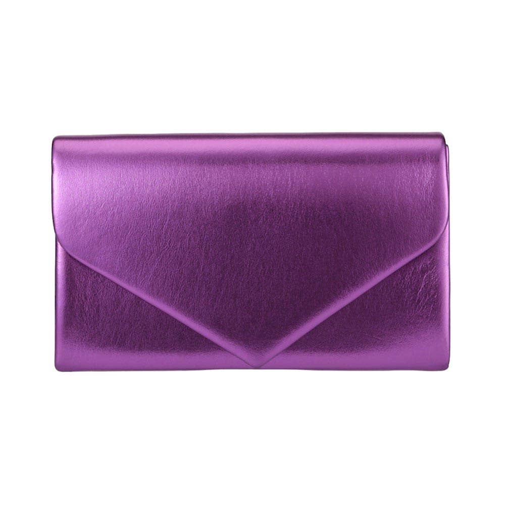 Pearl and Rox - Wholesale Clutch Bag - Women's - Metallic Envelope Evening Clutch Bag Crossbody Bag4