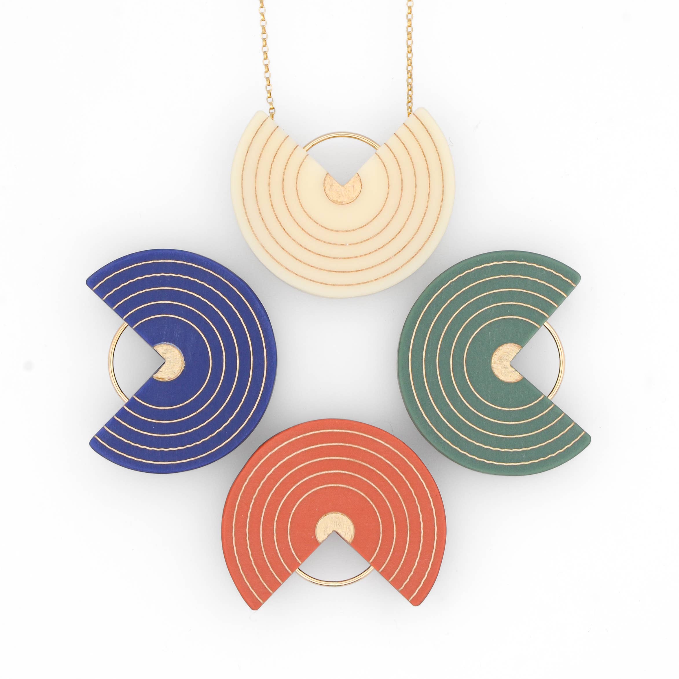Bird of Virtue - Wholesale Pendant/Charm Necklace - Erika Necklace · Geo Circles · Modern Shape0
